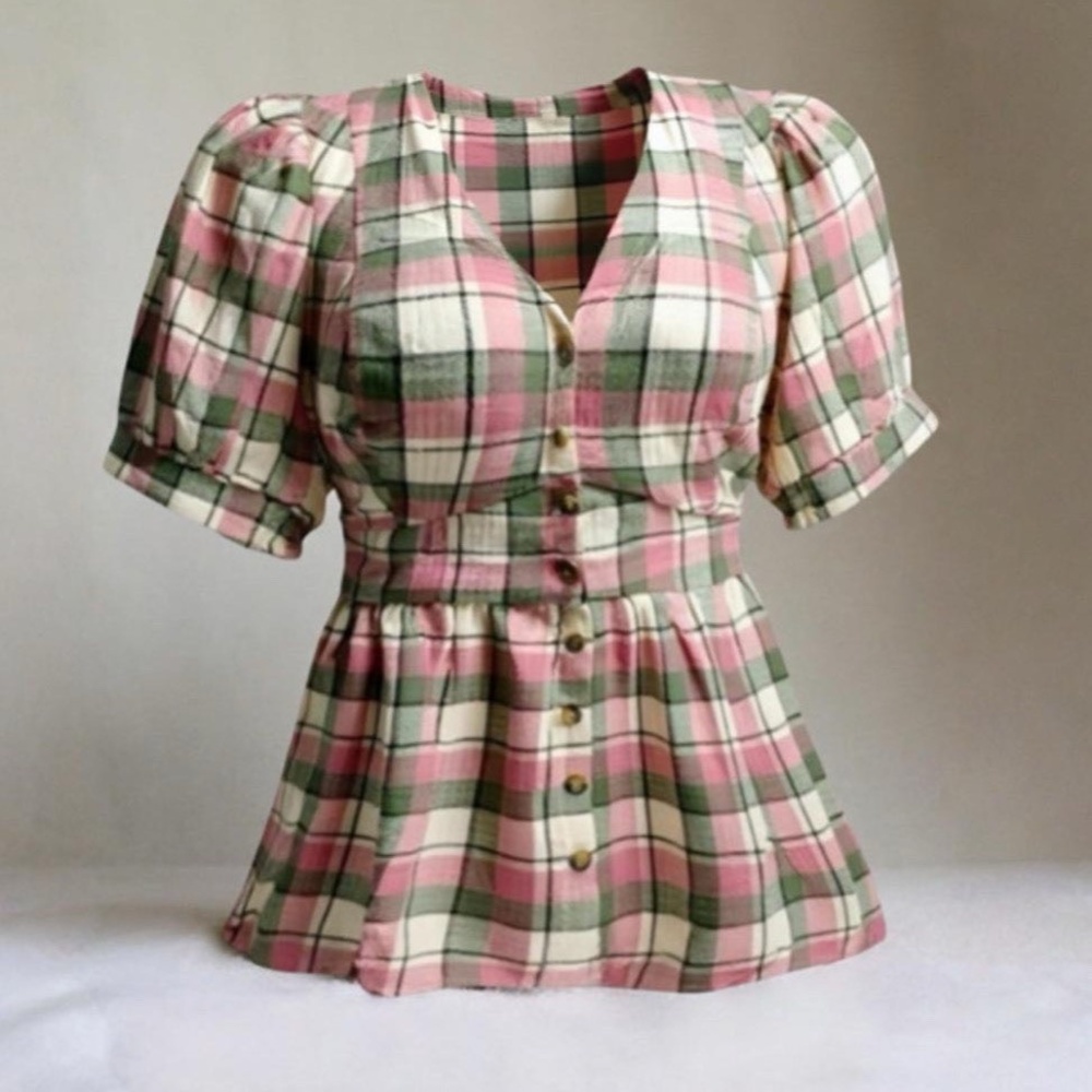 TORRID Babydoll Crinkle Flannel Gauze Button Up Short Sleeve Blouse‎ NWT Size 3X